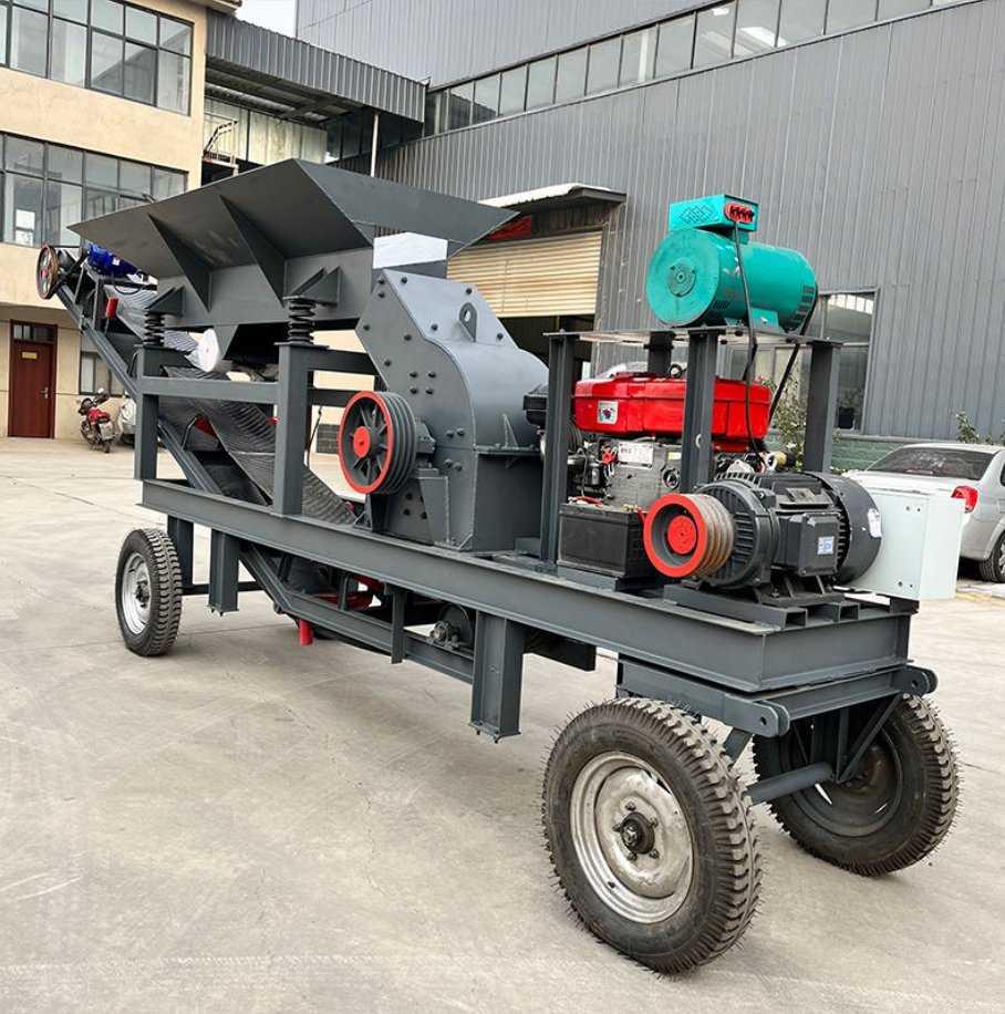 WSHT Diesel Mobile Hammer Crusher Machine de concassage de pierre portable sans électricité pour les déchets de construction & roche minière