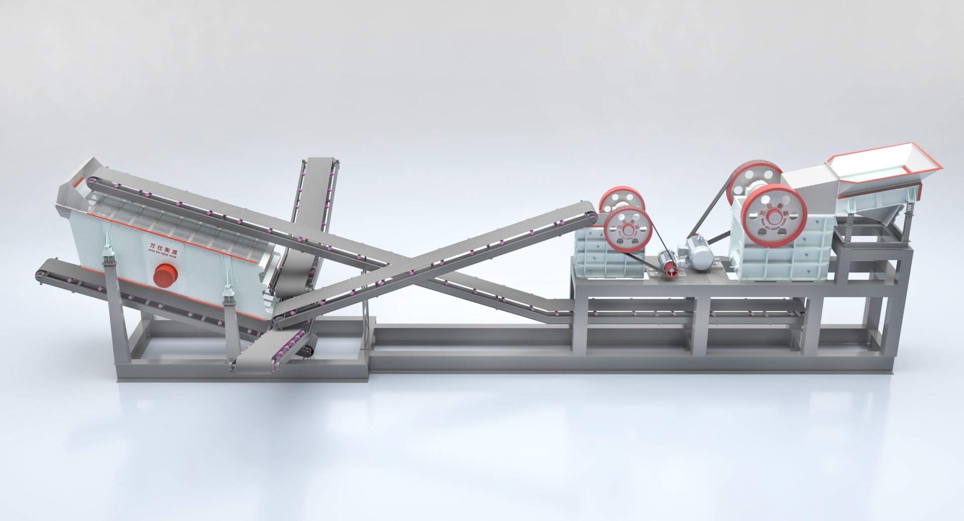 WSHT Tire Frame Mobile Crushing and Screening Station, Unité de criblage et concassage mobile sur châssis à pneus, station de concassage et criblage mobile séparée