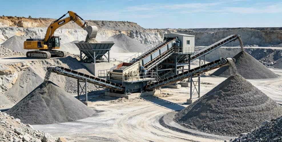 Processus de concassage et de tamisage en exploitation minière – Solution complète de traitement des agrégats et des minerais