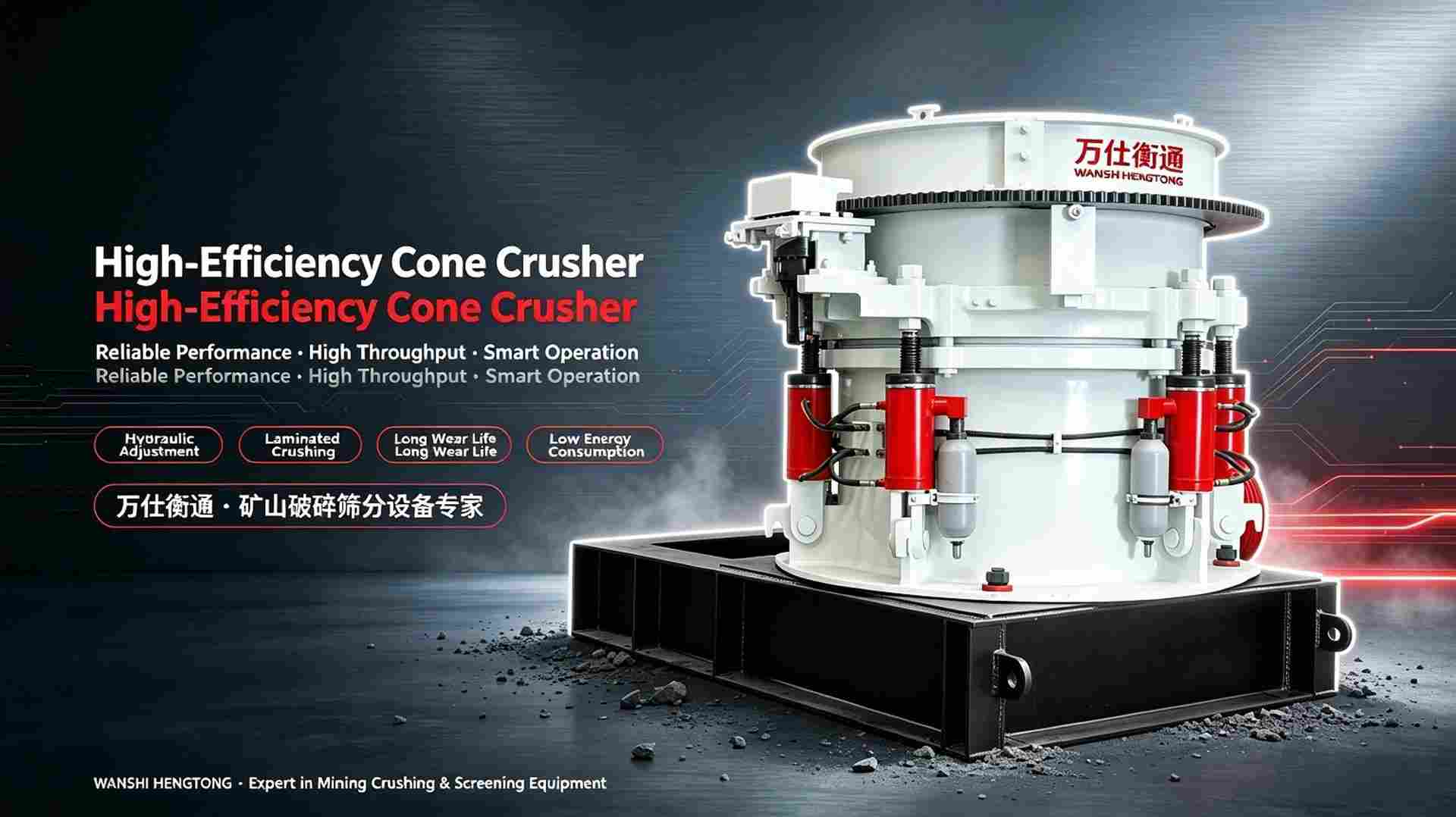 WSHT Multi-Cylindre Hydraulic Cone Crusher High Output Medium Fine Stone Crushing Machine